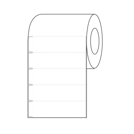 Intravenous Bag Labels, Thermal Notched, 3 Core, 1-1/2 X 4 White